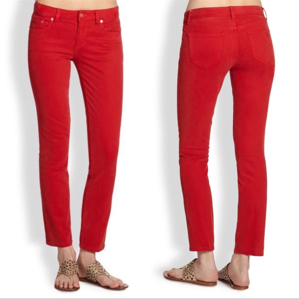 Tory Burch Red Ankle & Cropped Jeans, Size 29